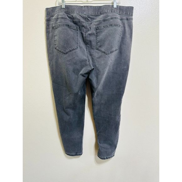 Evri Women's Mid Rise Plus Size Jeggings Dark Gray 4-Pocket, Size 18W - Picture 2 of 3